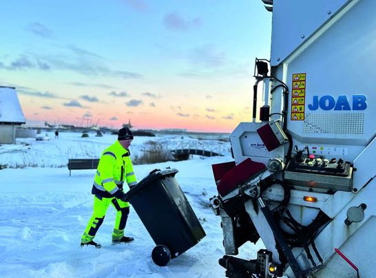 Skraldemand i snevejr