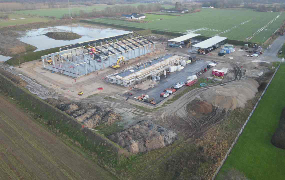 Time lapse af Frederikshavn Ressourcecenter under opførelse