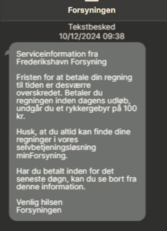Sms fra Forsyningen